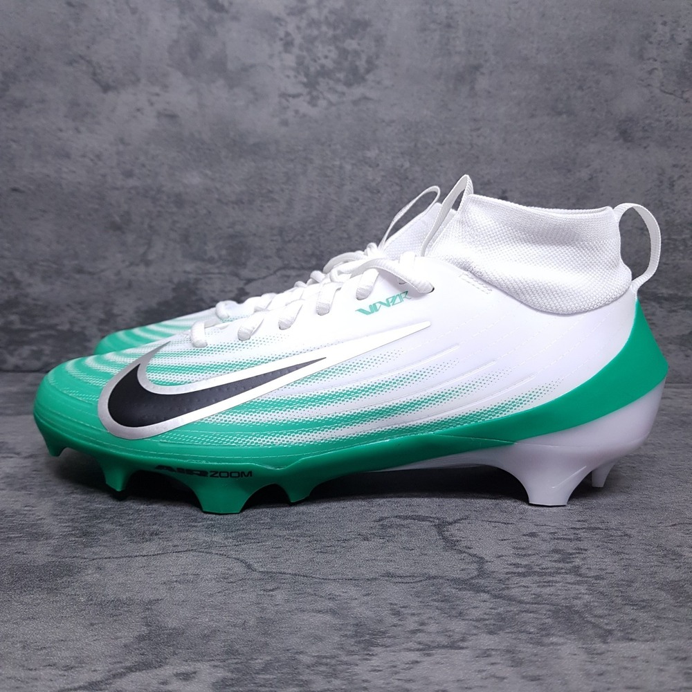 NIKE Air Zoom Vapor Pro 1 Football Cleats Mens Size 8.5 White‎ Green HM8850-100